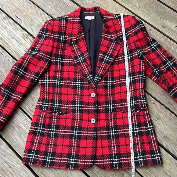 Talbots vintage roomy wool blend plaid blazer L - Picture 10 of 10